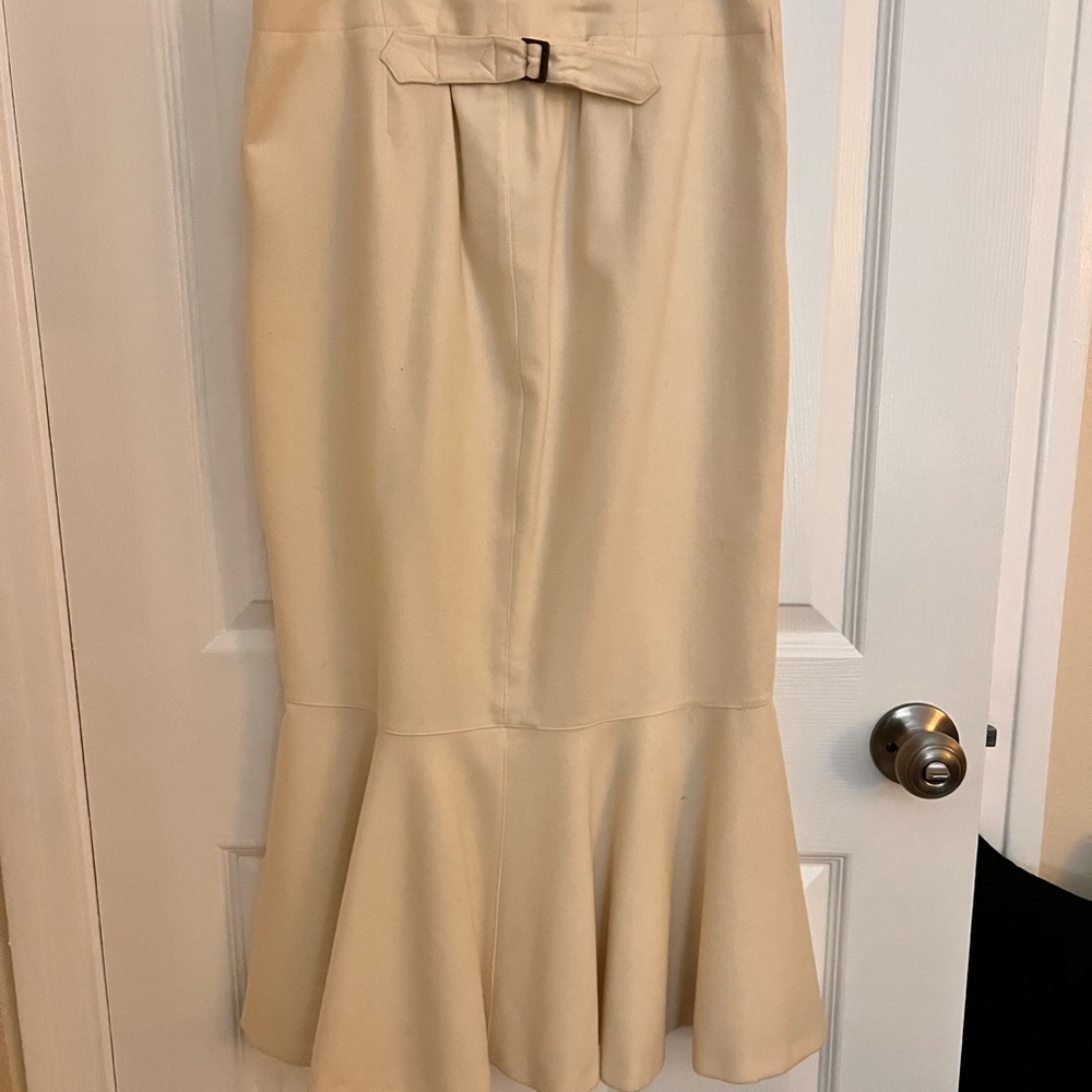 Ralph Lauren Ivory Pencil Trumpet Midi Skirt size 8 - Picture 2 of 13